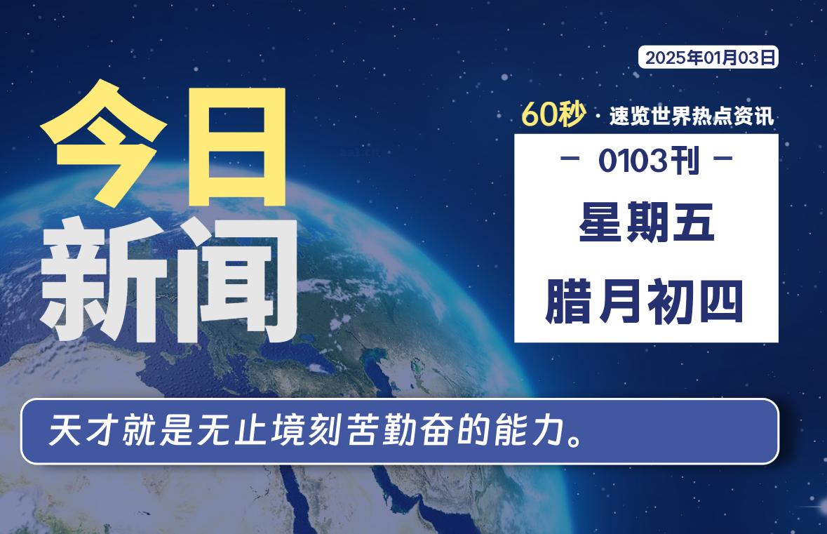 01月03日，星期五, 洋葱软件库-每天60秒读懂全世界！-洋葱分享库