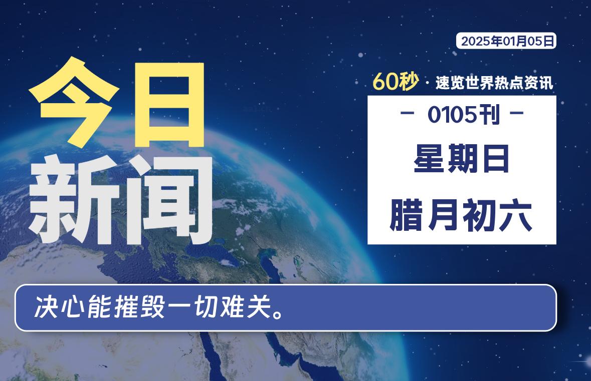 01月05日，星期日, 洋葱软件库-每天60秒读懂全世界！-洋葱分享库